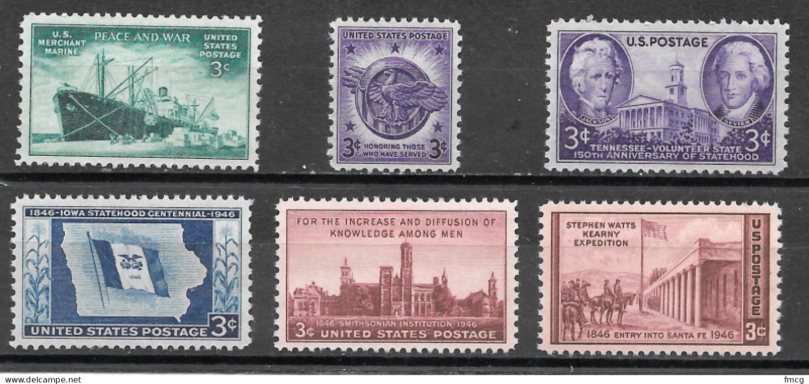 1946 Commemorative Year Set  6 Stamps, Mint Never Hinged - Unused Stamps