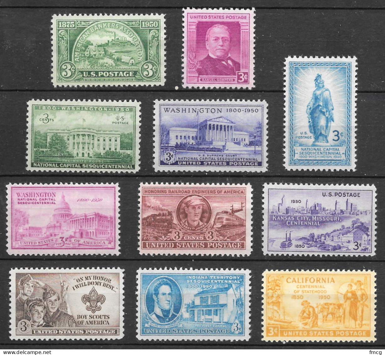 1950 Commemorative Year Set  11 Stamps, Mint Never Hinged - Nuovi
