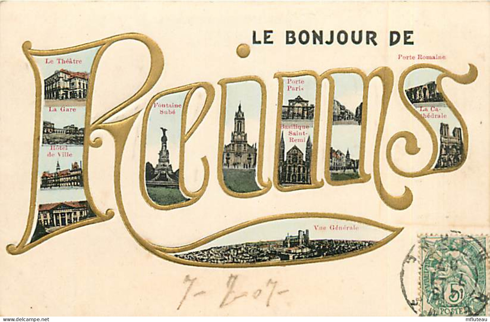 51* REIMS Un Bonjour    RL03,1376 - Reims