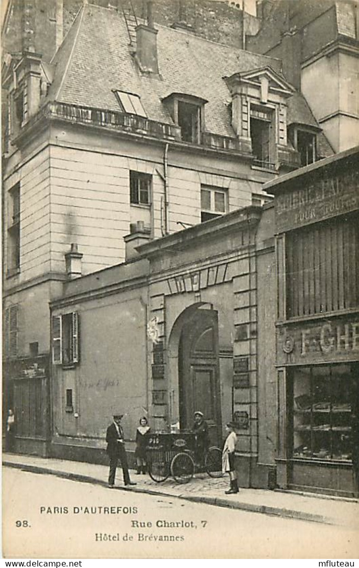 75* PARIS 3e    Hotel De Brevanes  Rue ChaRL04ot  RL04 .0350 - District 03