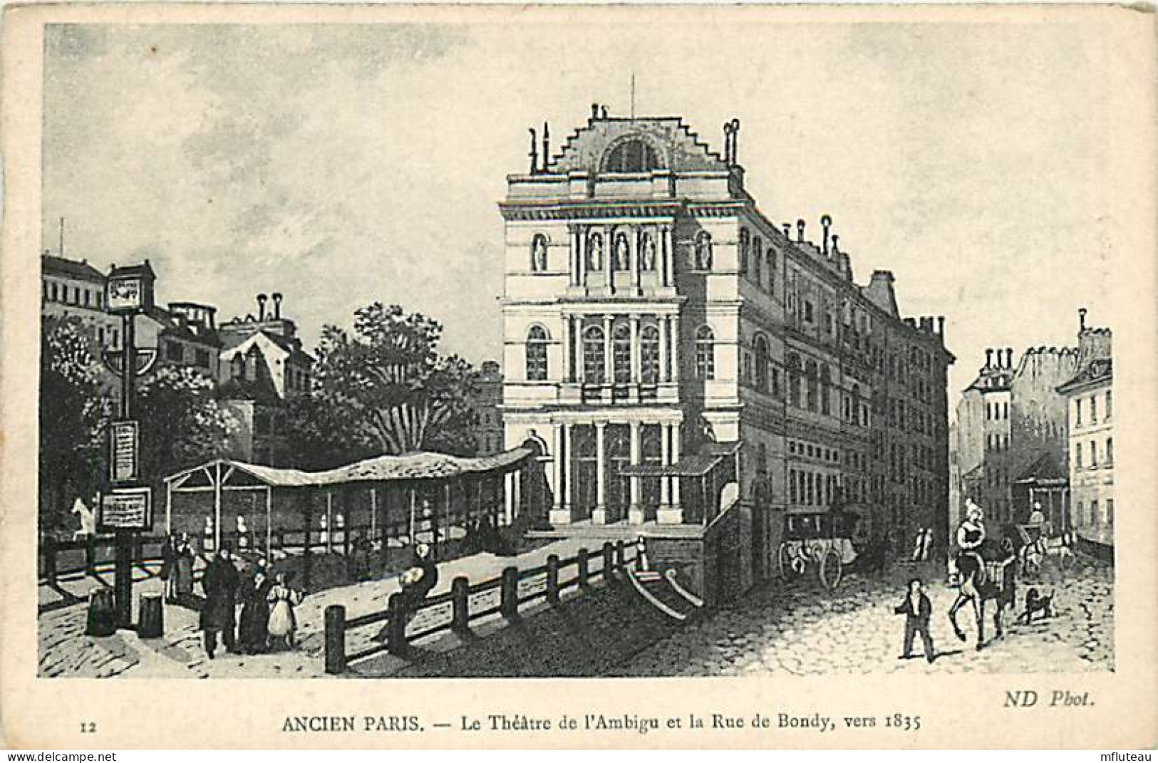 75* PARIS 3e   Ancien Paris  THEATRE DE L AMBIGU 1835   RL04 .0348 - District 03