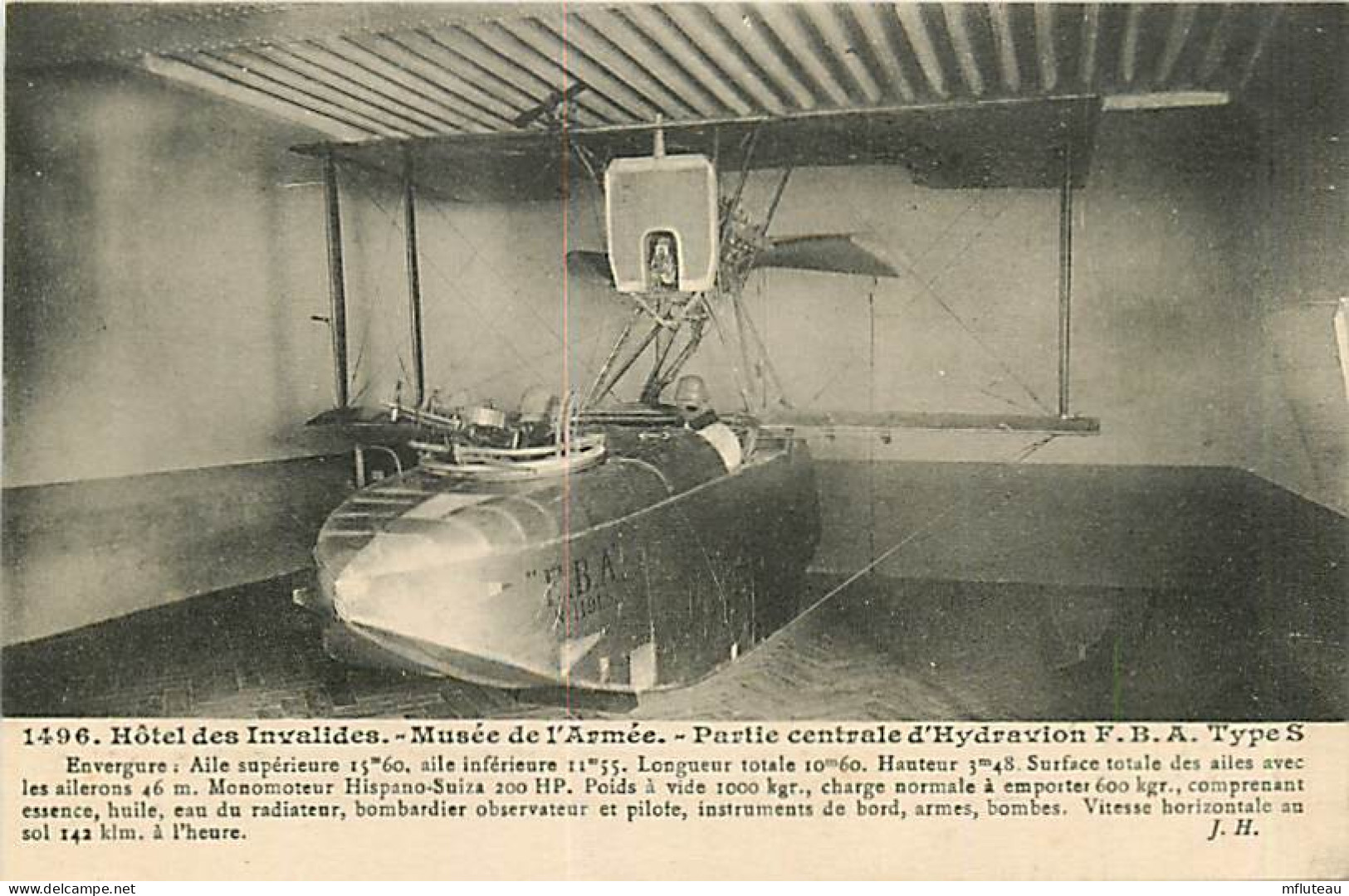 75* PARIS  7e  Musee Armee   Hydravion « FBA Type S »    RL04 .0947 - District 07