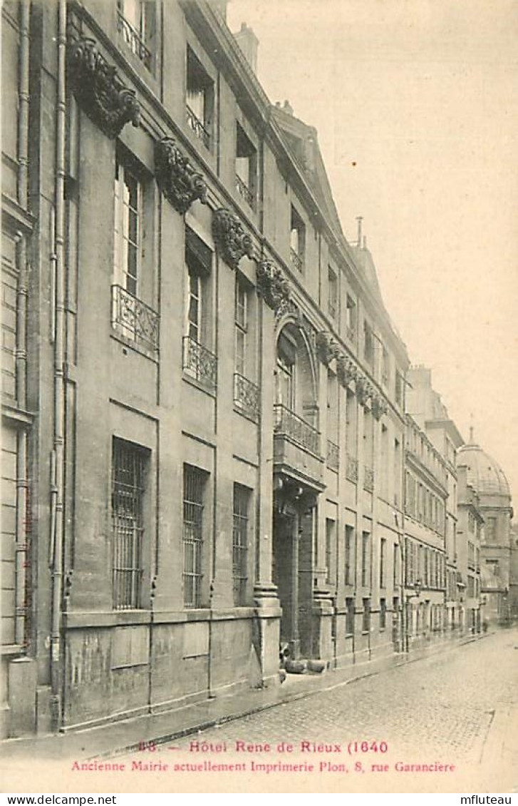 75* PARIS  6e    Hotel Rene De Rieux Rue Garanciere   RL04 .0815 - Distretto: 06