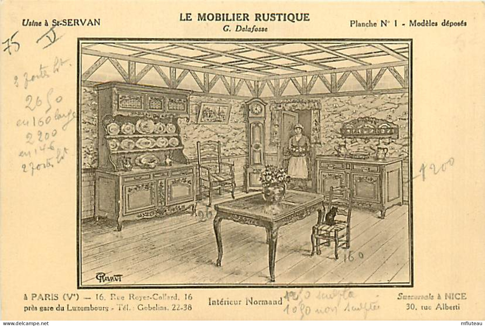 75* PARIS  5e  Maison DELAFOSSE  Mobilier  Interieur Normand   RL04 .0794 - Distretto: 05