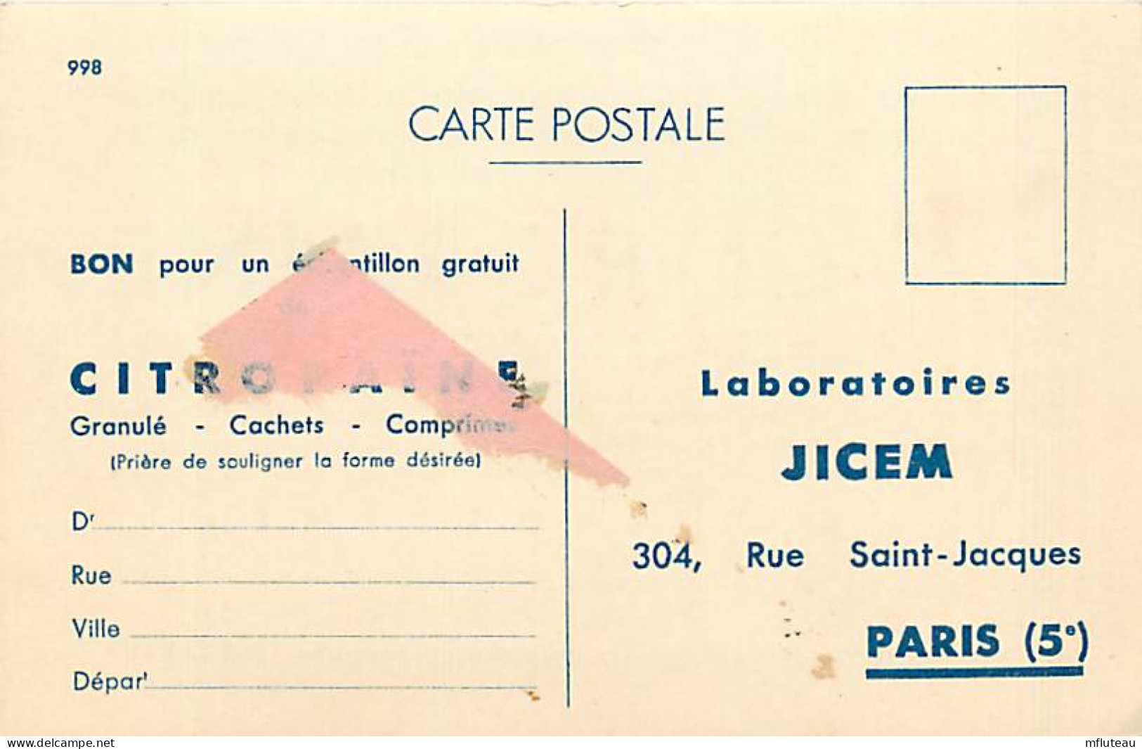 75* PARIS  5e  Labo JICEM  « citropaine »    RL04 .0684 - Salud