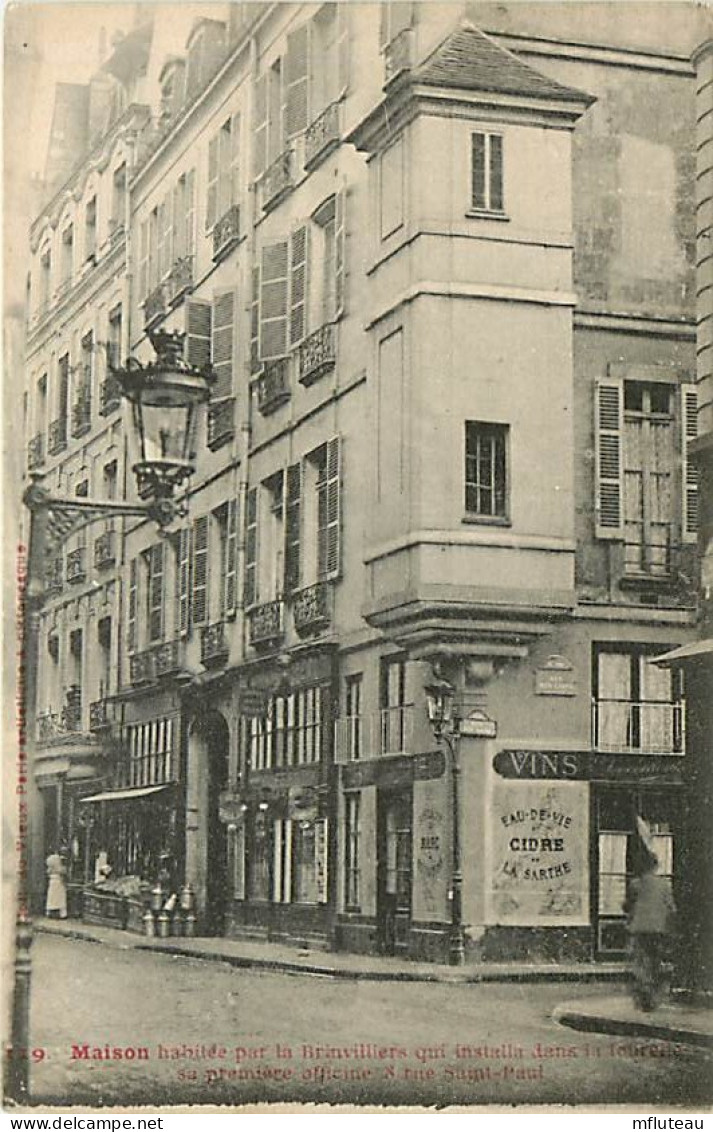 75* PARIS 4e   Maison De La « brainvilliers » Rue St Paul   RL04 .0597 - District 04