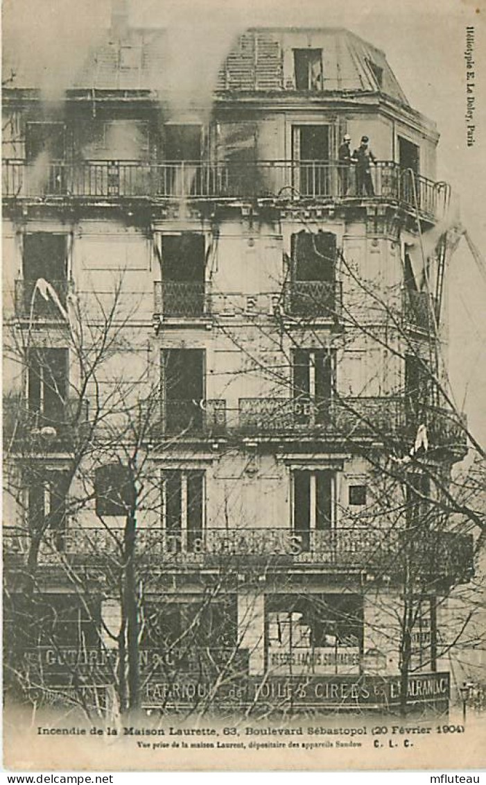 75* PARIS 4e   Incendie Maison « laurette »  1904   RL04 .0586 - Distretto: 04