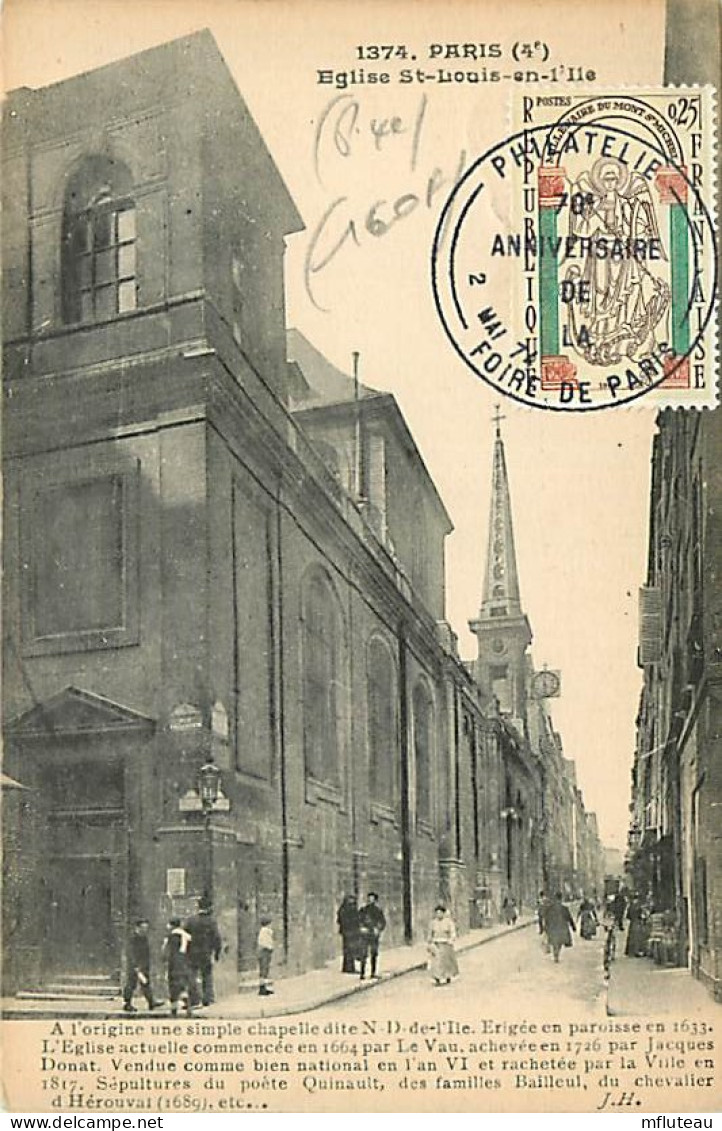 75* PARIS 4e   Eglise  St Louis En L Ile    RL04 .0558 - District 04