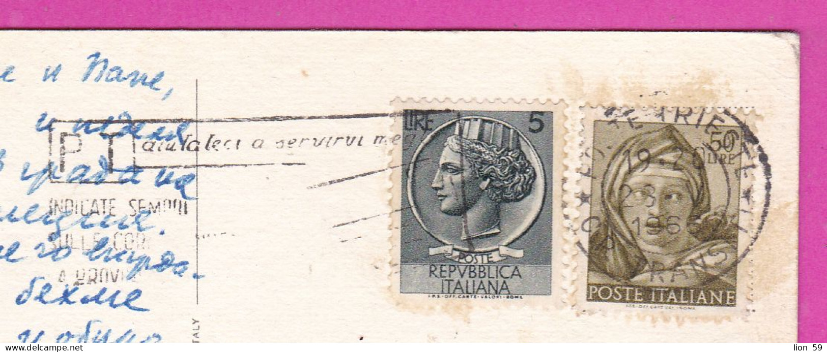 294025 / Italy - VENEZIA Ca' D'Oro Golden Palast PC 1966 USED 5+50 L Sistine Chapel By Michelangelo Coin Syracuse Flamme - 1961-70: Storia Postale