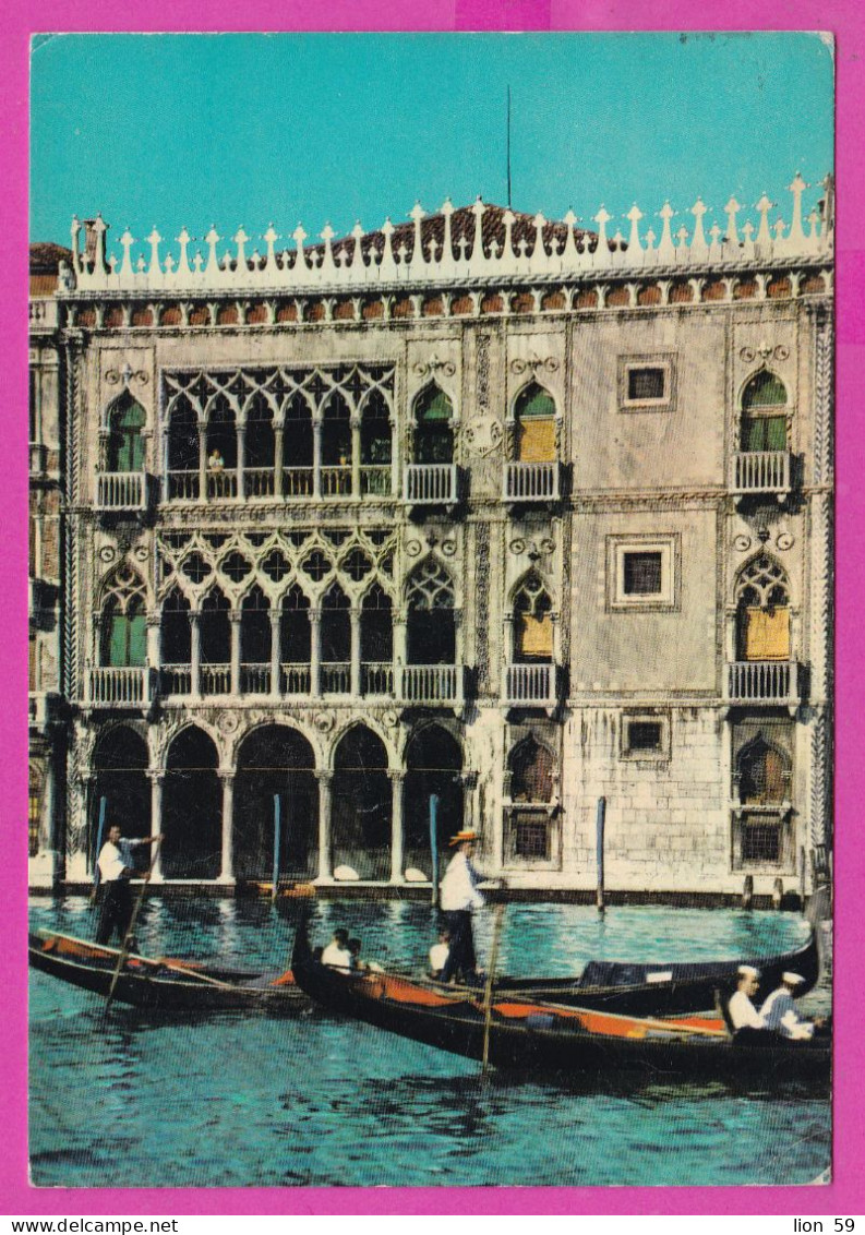 294025 / Italy - VENEZIA Ca' D'Oro Golden Palast PC 1966 USED 5+50 L Sistine Chapel By Michelangelo Coin Syracuse Flamme - 1961-70: Storia Postale