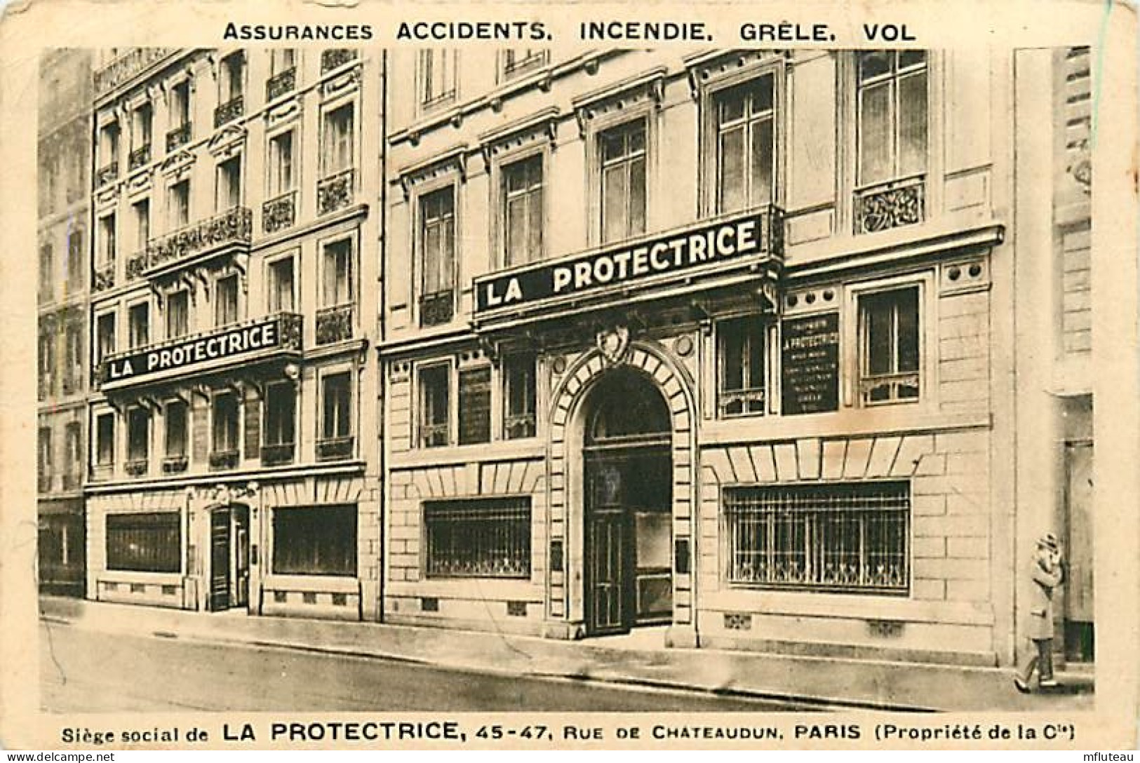 75* PARIS  9e  Rue De Chateaudun - « LA PROTECTRICE »     RL04 .1408 - District 09