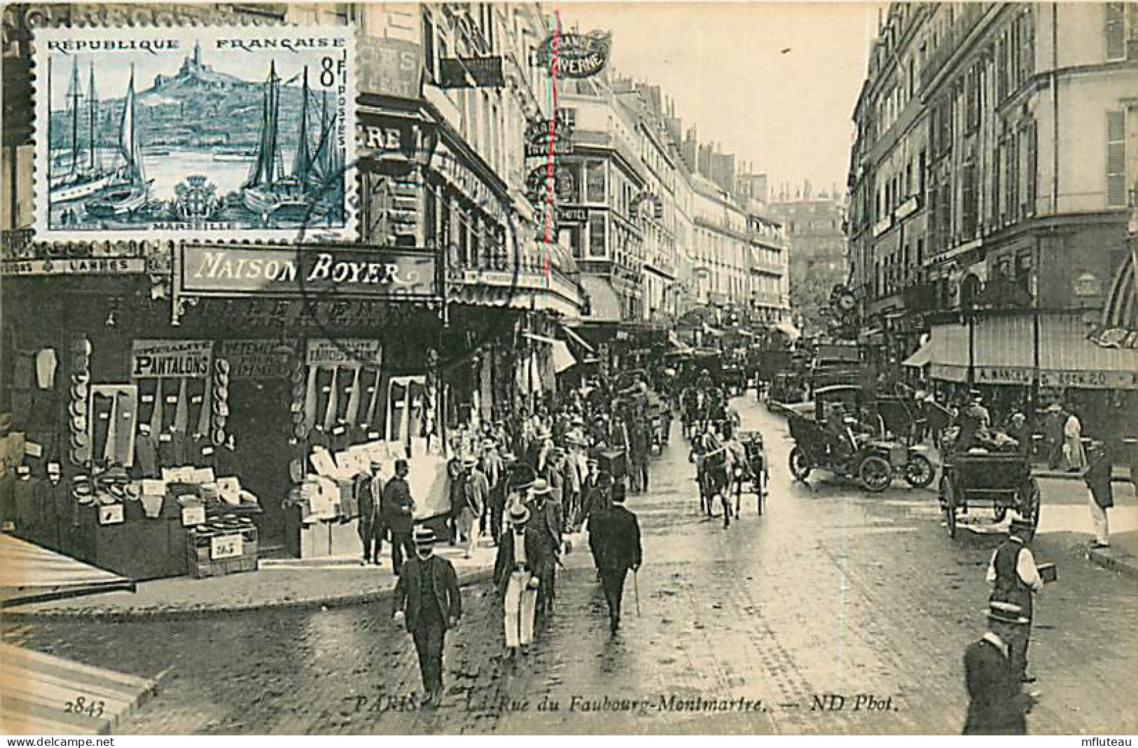 75* PARIS  9e   Le Faubourg  Montmartre  (voyagee En 1956)      RL04 .1312 - Paris (09)