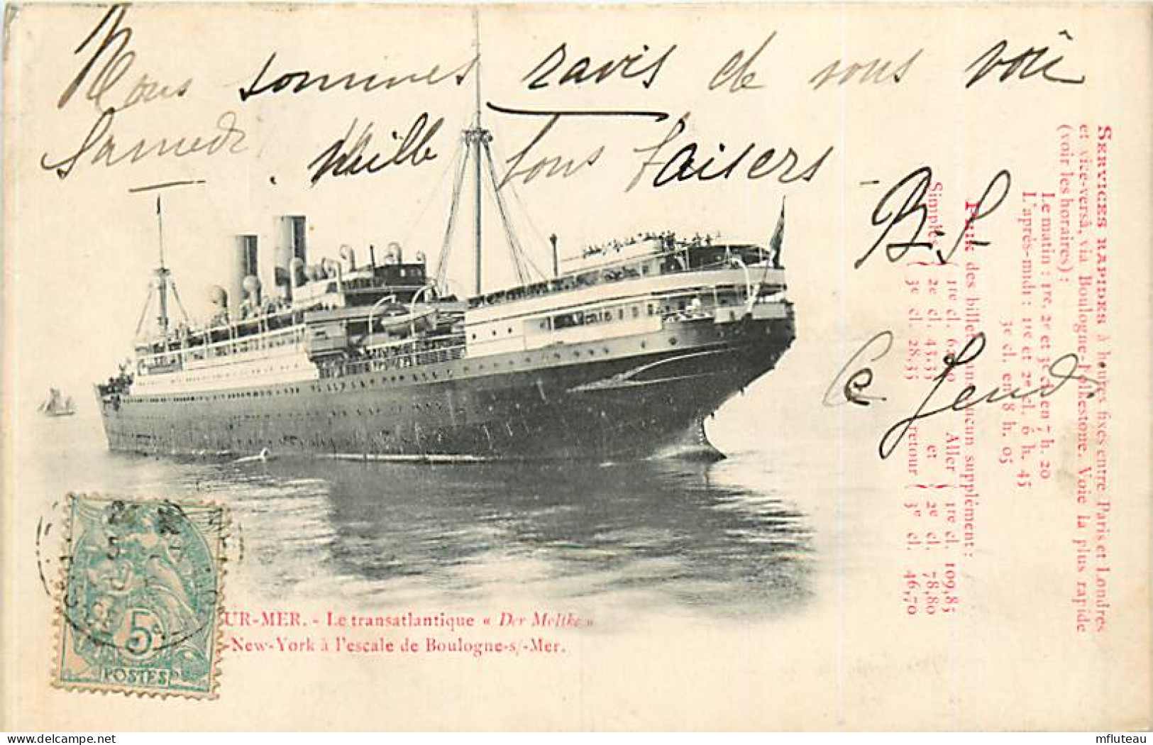 62* BOULOGNE SUR MER  Transatlantique « der Melike »     RL05.1090 - Boulogne Sur Mer