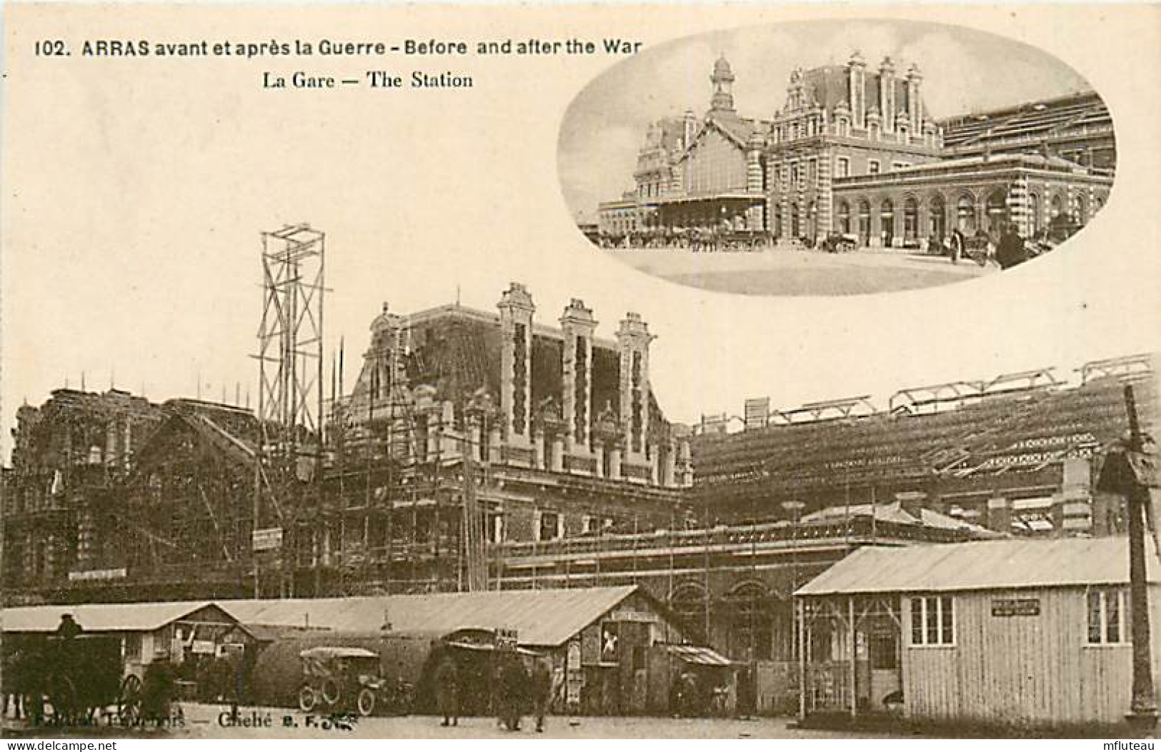 62* ARRAS   Gare Avant Et Apres La Guerre WW1     RL05.1060 - Oorlog 1914-18