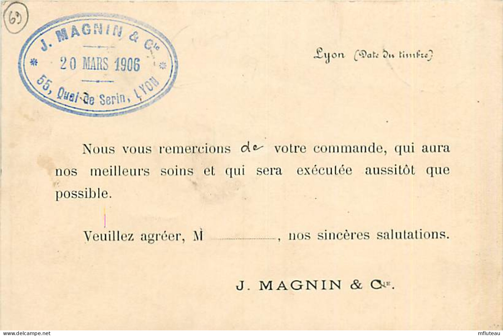 69* LYON  Correspondance MAGNIN Et Cie             RL06.0670 - Other & Unclassified