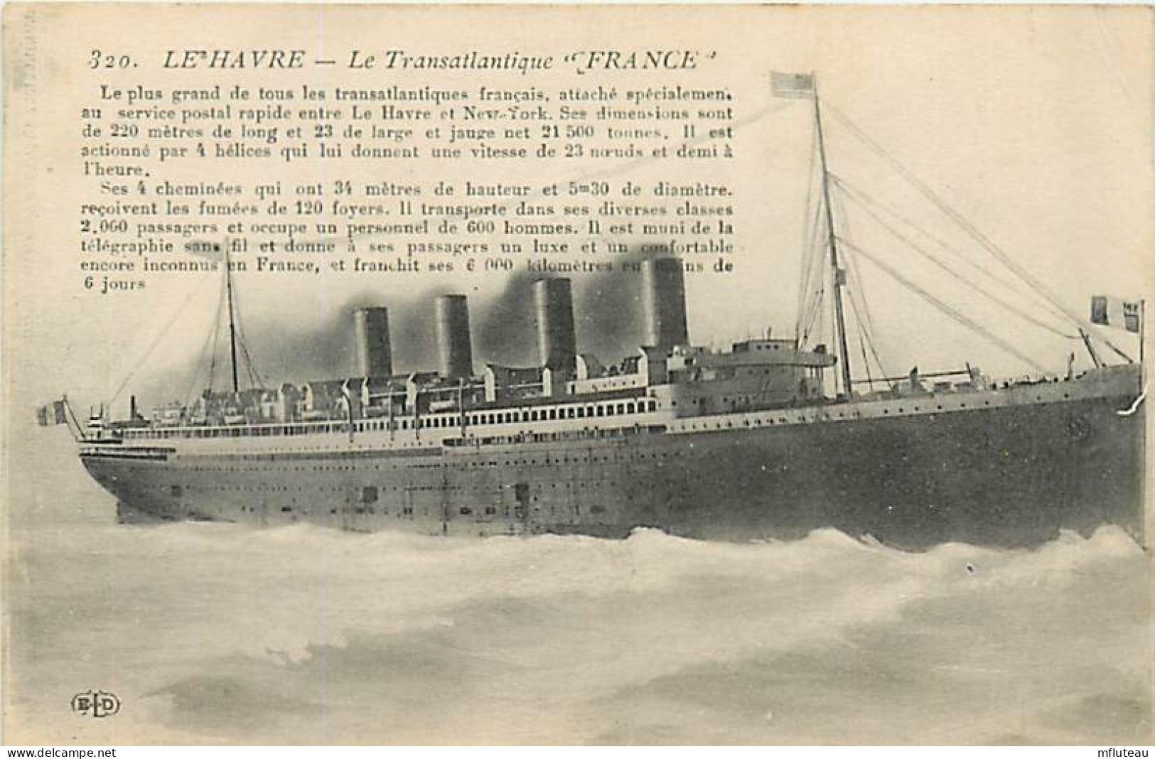 76* LE HAVRE Transatlantique « france »   RL07.0111 - Zonder Classificatie