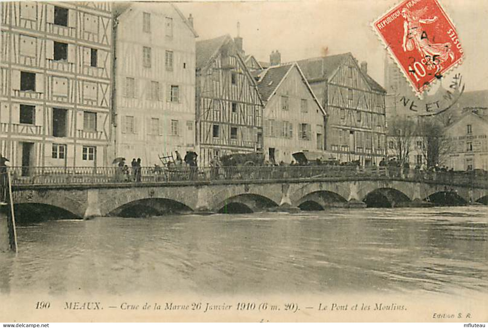 77* MEAUX   Crue 1910   Le Pont Et Les Moulins    RL07.0583 - Meaux