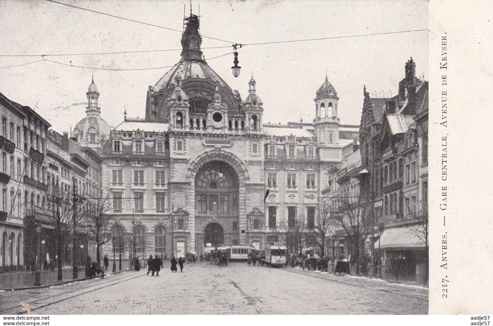 Antwerpen Station 1905 Plakrest Achterzijde - Strassenbahnen