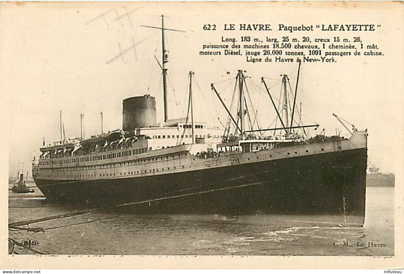 76* LE HAVRE Paquebot « lafayette »   RL07.0378 - Non Classés