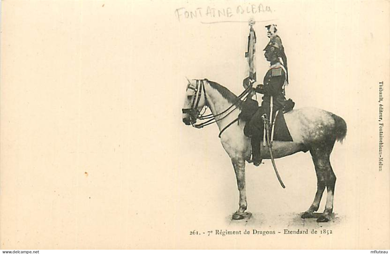 77* FONTAINEBLEAU   7e Regiment De Dragons  Etendard De 1952   RL07.1210 - Regimenten