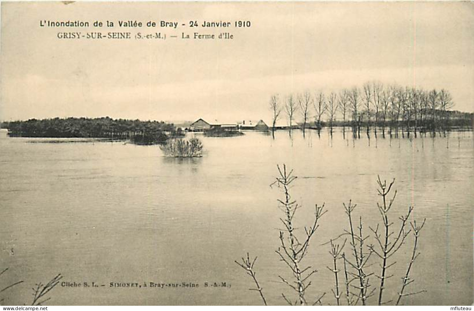 77* GEISY SUR SEINE  Crue 1910  La Ferme De L Ile       RL07.1159 - Autres & Non Classés