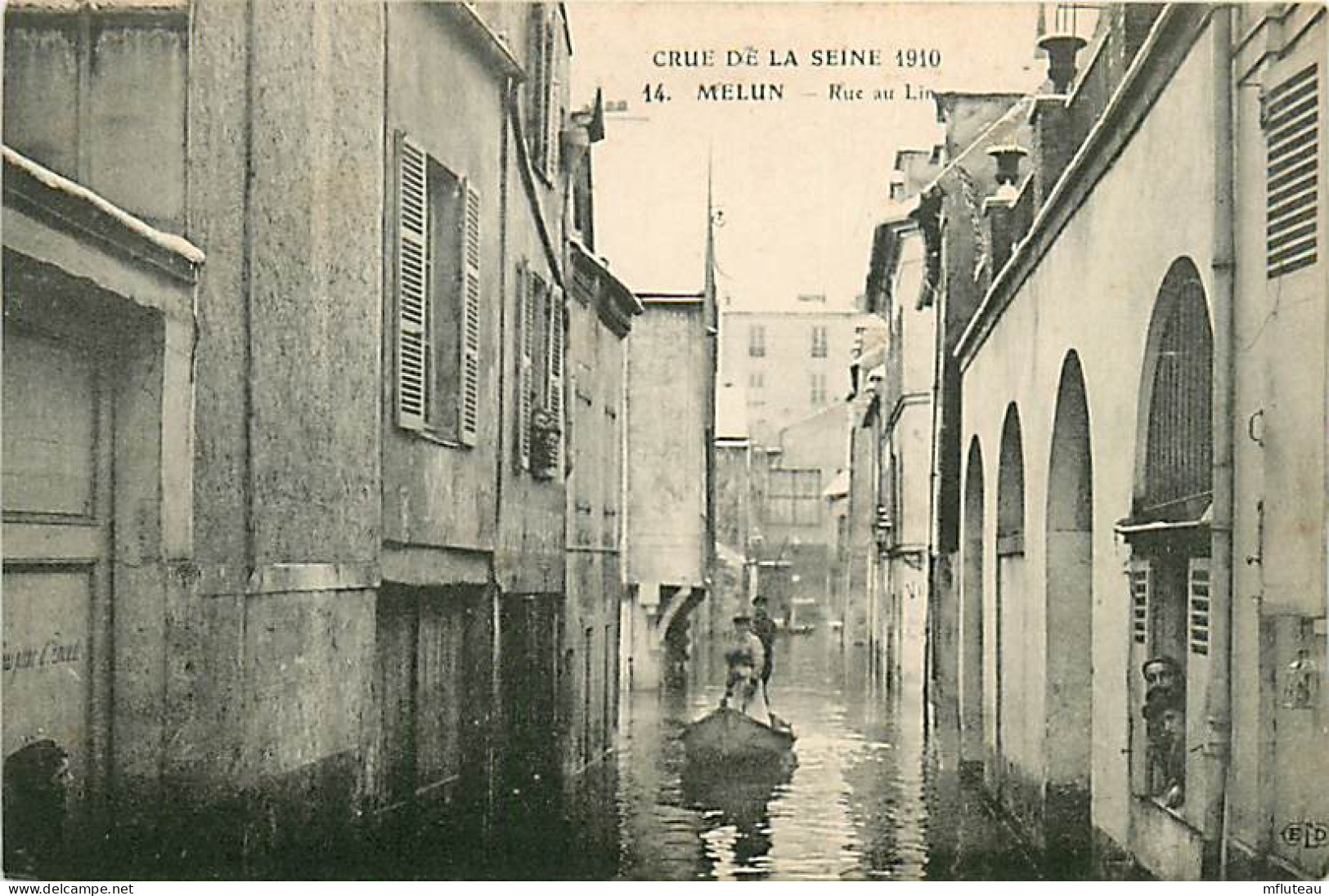 77* MELUN   Crue 1910  Rue Au Lin     RL07.0979 - Melun