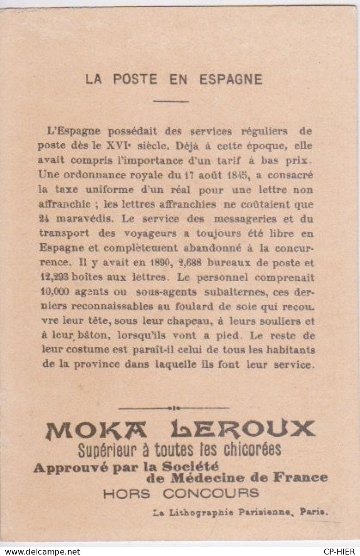 CHROMOS - CHROMO - IMAGE MOKA LEROUX - LA POSTE EN ESPAGNE -  COURRIER  DU SERVICE POSTAL - Other & Unclassified