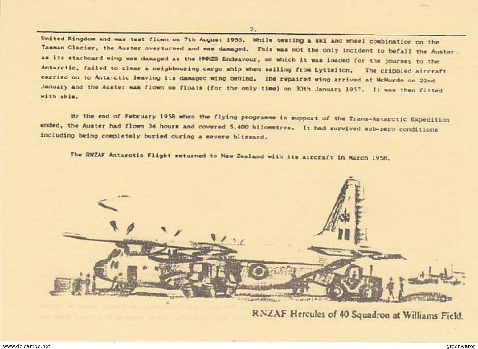 Ross Dependency 25th. Ann. 1st Flight In The Antarctic Of Beaver NZ6001 Signature Pilot (RT203) - Lettres & Documents