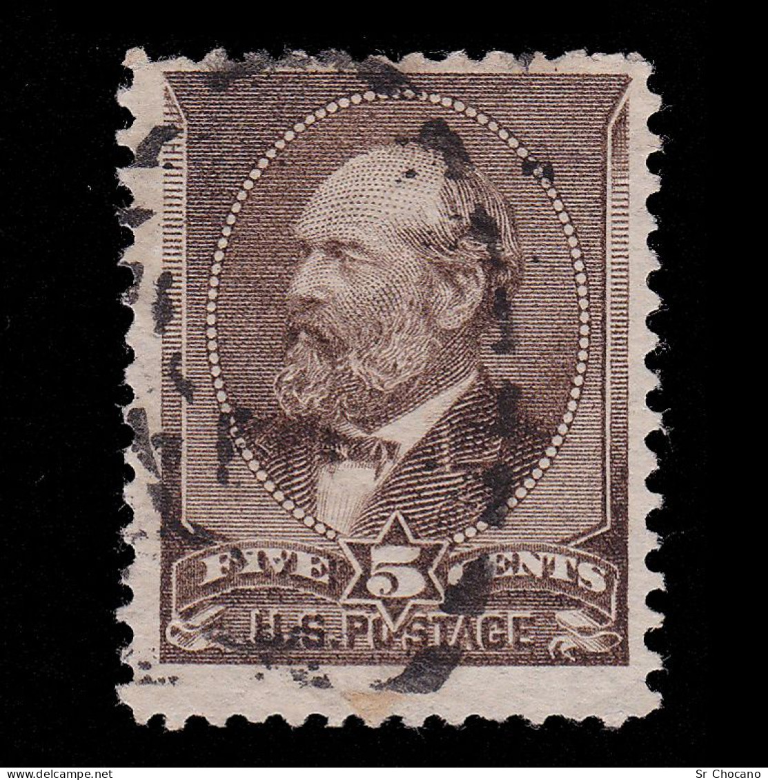 US Stamp.1882.J.Garfield.5c.USED.SCOTT 205 - Usati