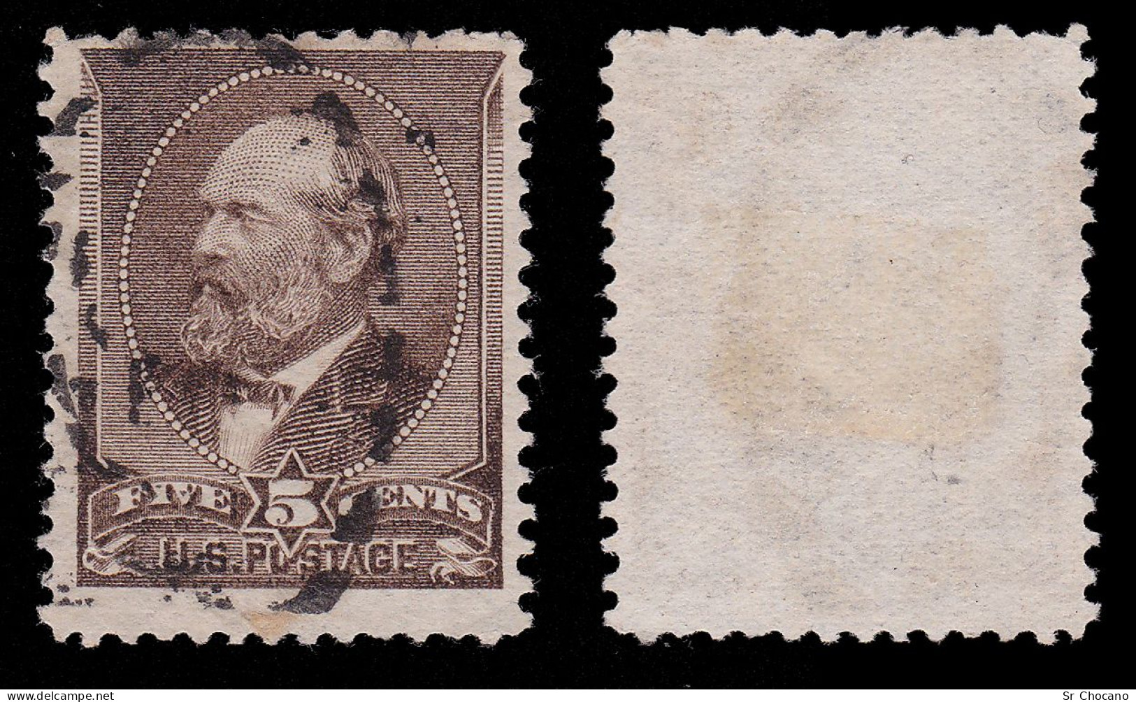 US Stamp.1882.J.Garfield.5c.USED.SCOTT 205 - Gebraucht