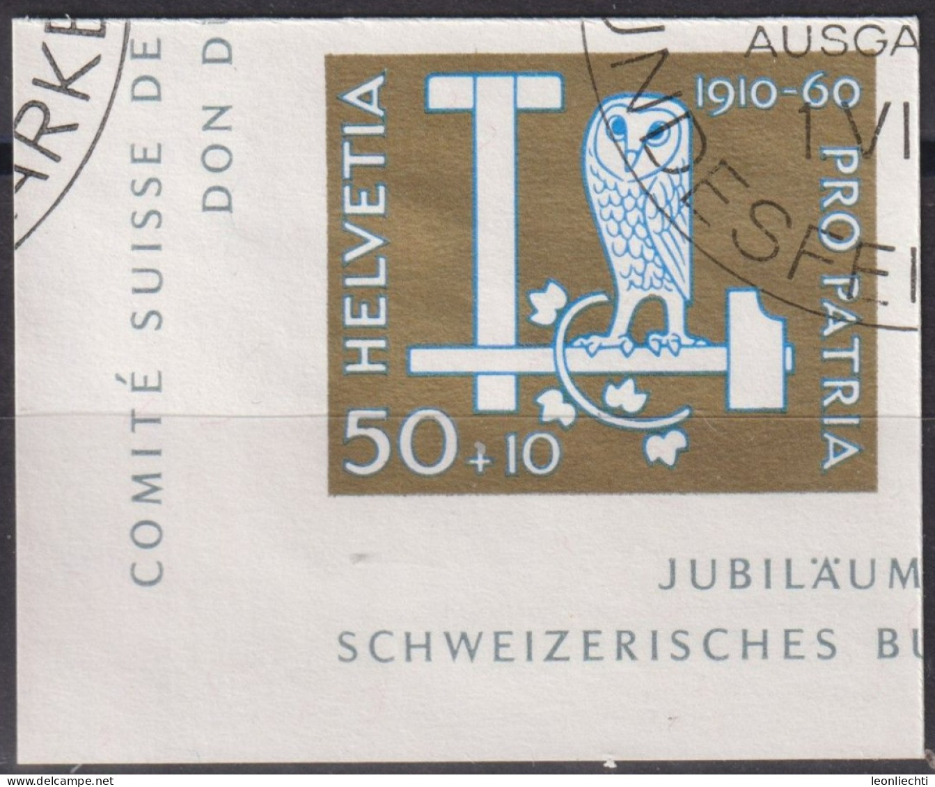 1960 Pro Patria Aus Jubiläumsblock ⵙ Zum: B101, Mi: 719 Eule Und Werkzeug - Used Stamps