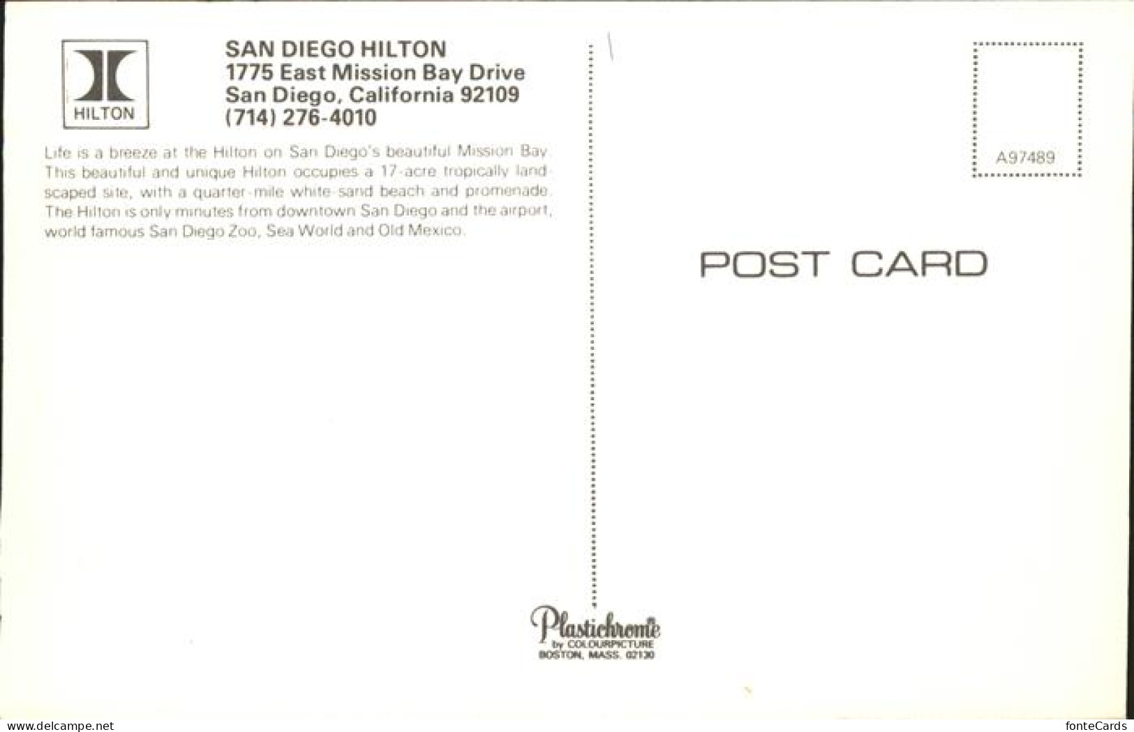 11491328 San_Diego_California Hilton Hotel On Mission Bay Aerial View - Autres & Non Classés