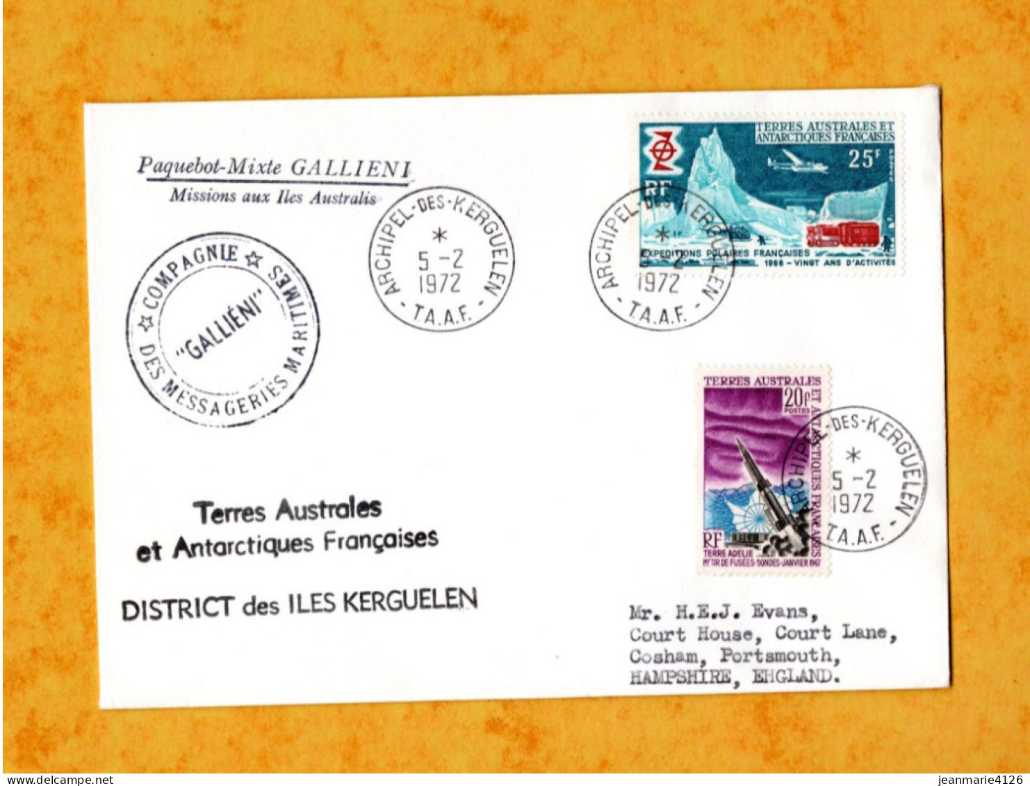 TAAF -  Enveloppe KERGUELEN - 5 - 2 - 1972 - Avec PO N° 23 Et PO N° 31 - ( Très Bon Etat ) - - Non Dentelés, épreuves & Variétés