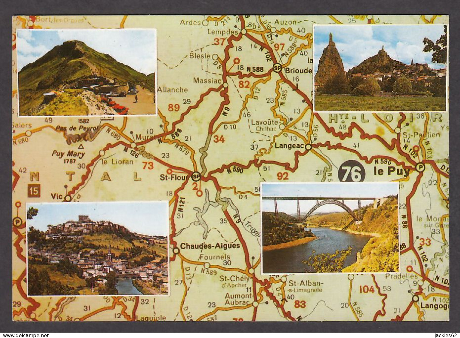 091302/ HAUTE-AUVERGNE ET VELAY, Carte Géographique Illustrée, D'après Michelin N° 76 - Auvergne