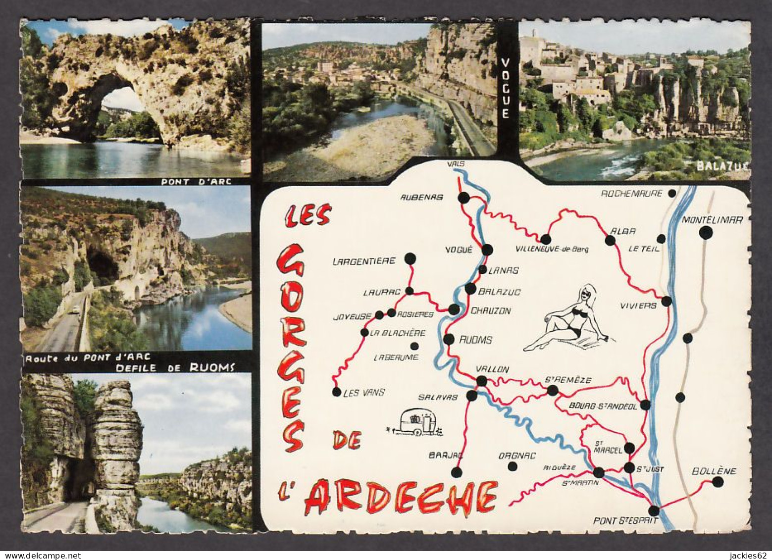 091263/ Gorges De L'Ardèche, Carte Géographique Illustrée - Altri & Non Classificati