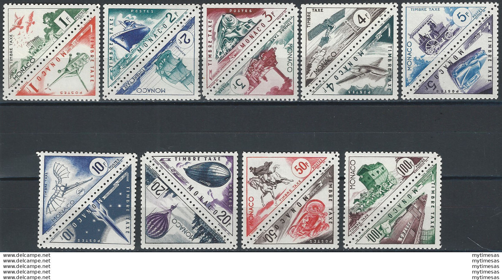 1953 Monaco Mezzi Di Trasporto 18v. MNH Unif. TX 39A/55 - Altri & Non Classificati