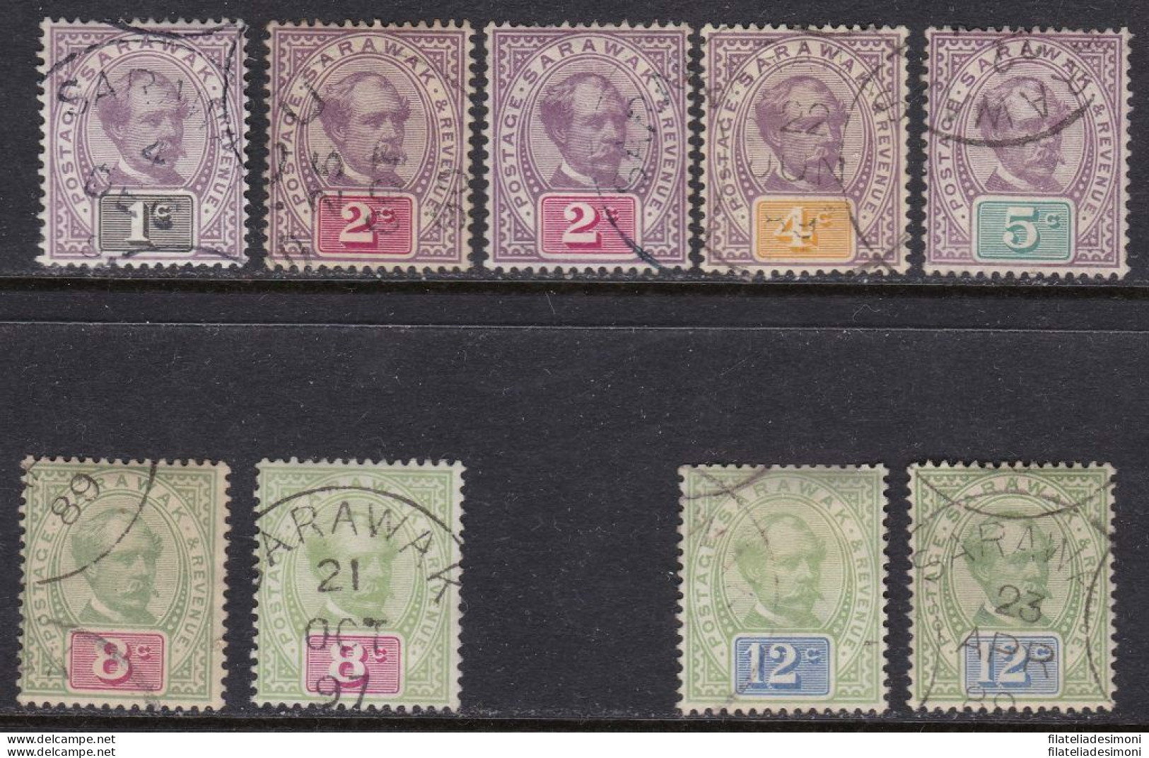 1888-92 SARAWAK - SG N° 8/16 9 Val USED - Andere & Zonder Classificatie