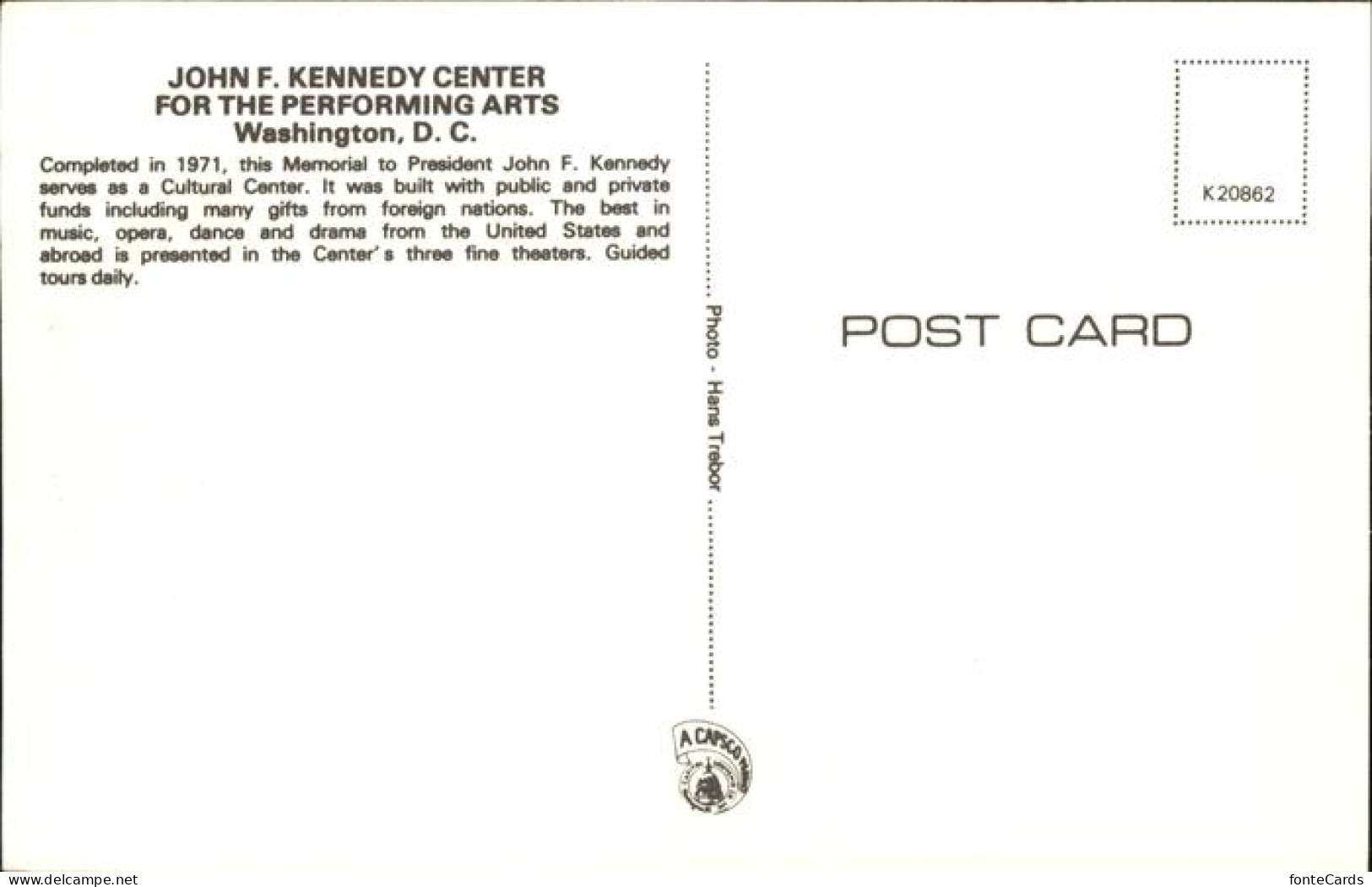 11491247 Washington DC John F. Kennedy Center For Performing Arts Cultural Cente - Washington DC