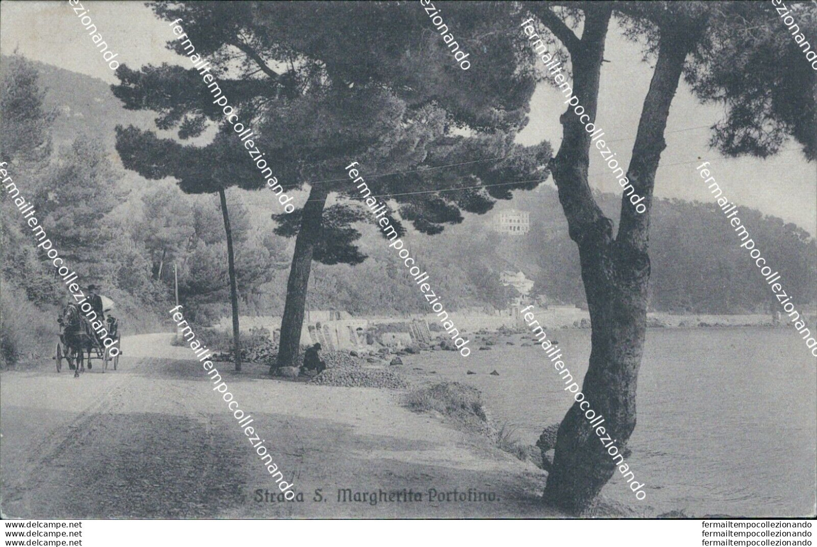 Az485 Cartolina Strada Margherita Portofino Genova Liguria 1912 - Genova (Genua)