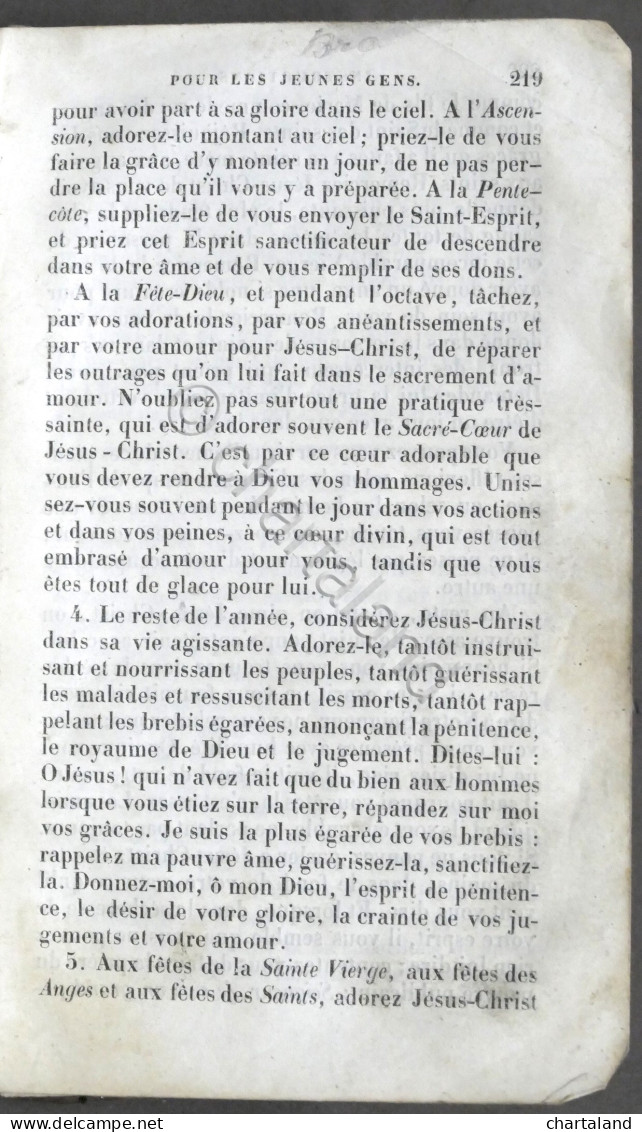 Religione - Instructions Chrétiennes Pour Les Jeunes Gens - Ed. 1843 - Autres & Non Classés