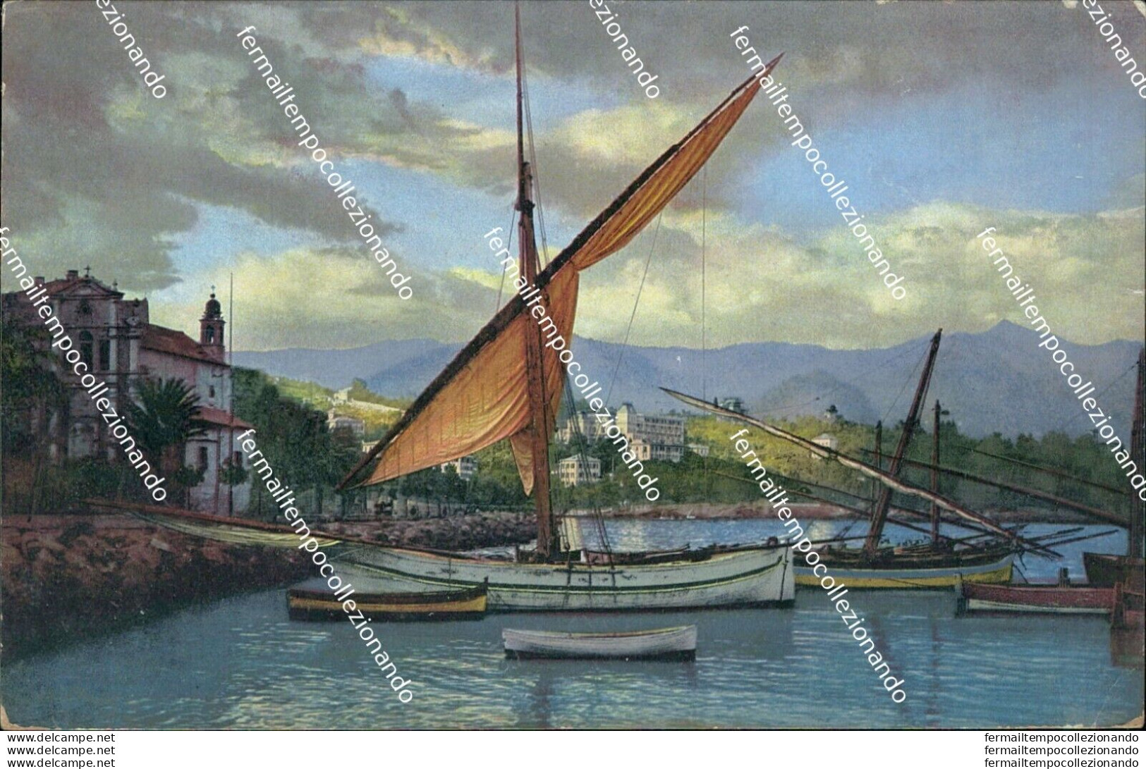 Ba91 Cartolina Riviera Di Levante Santa Margherita Genova Liguria 1915 - Genova