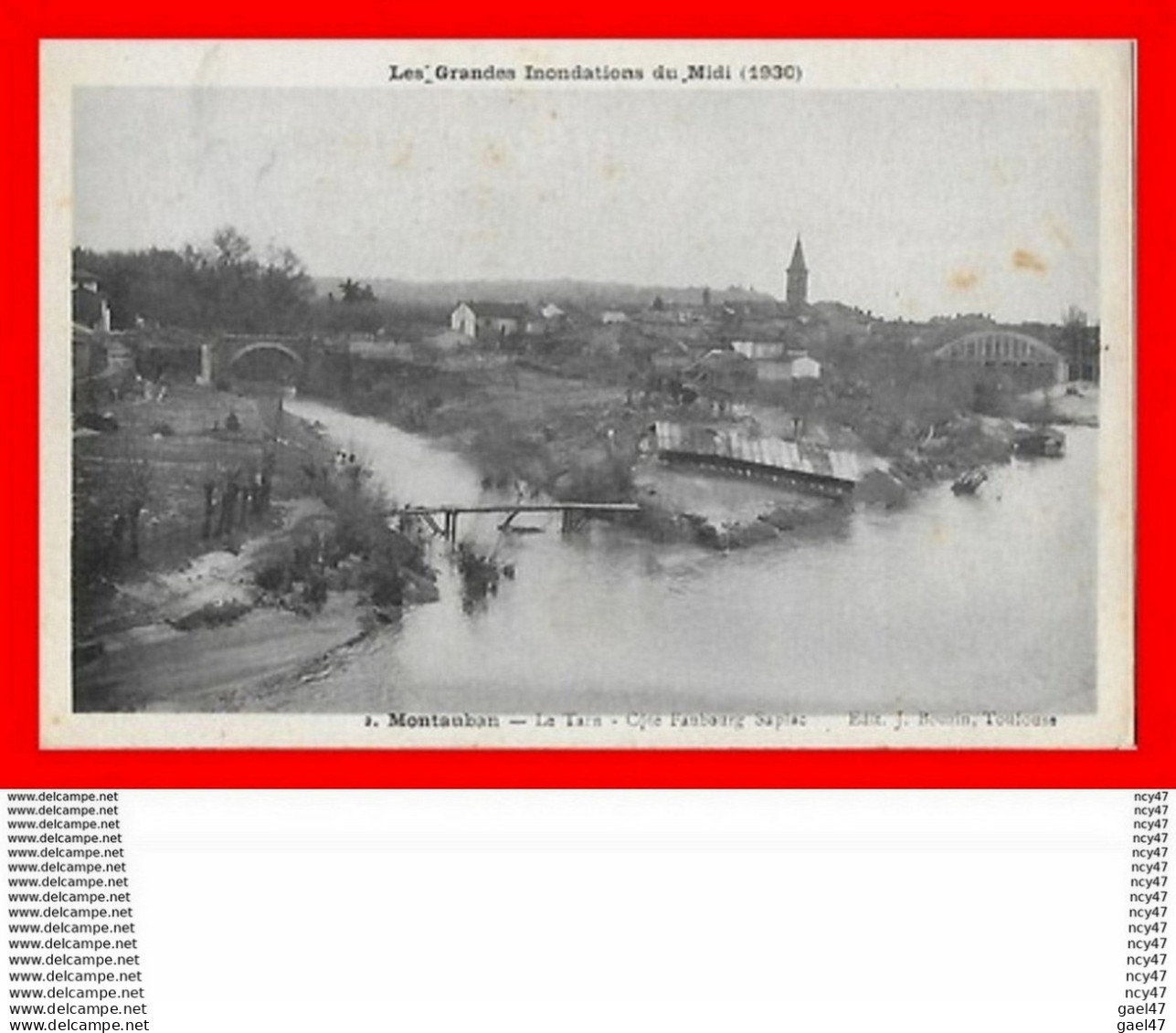 CPA (82) MONTAUBAN. Inondations Du Midi 1930.  Le Tarn, Côté Faubourg Sapiac...S1464 - Montauban