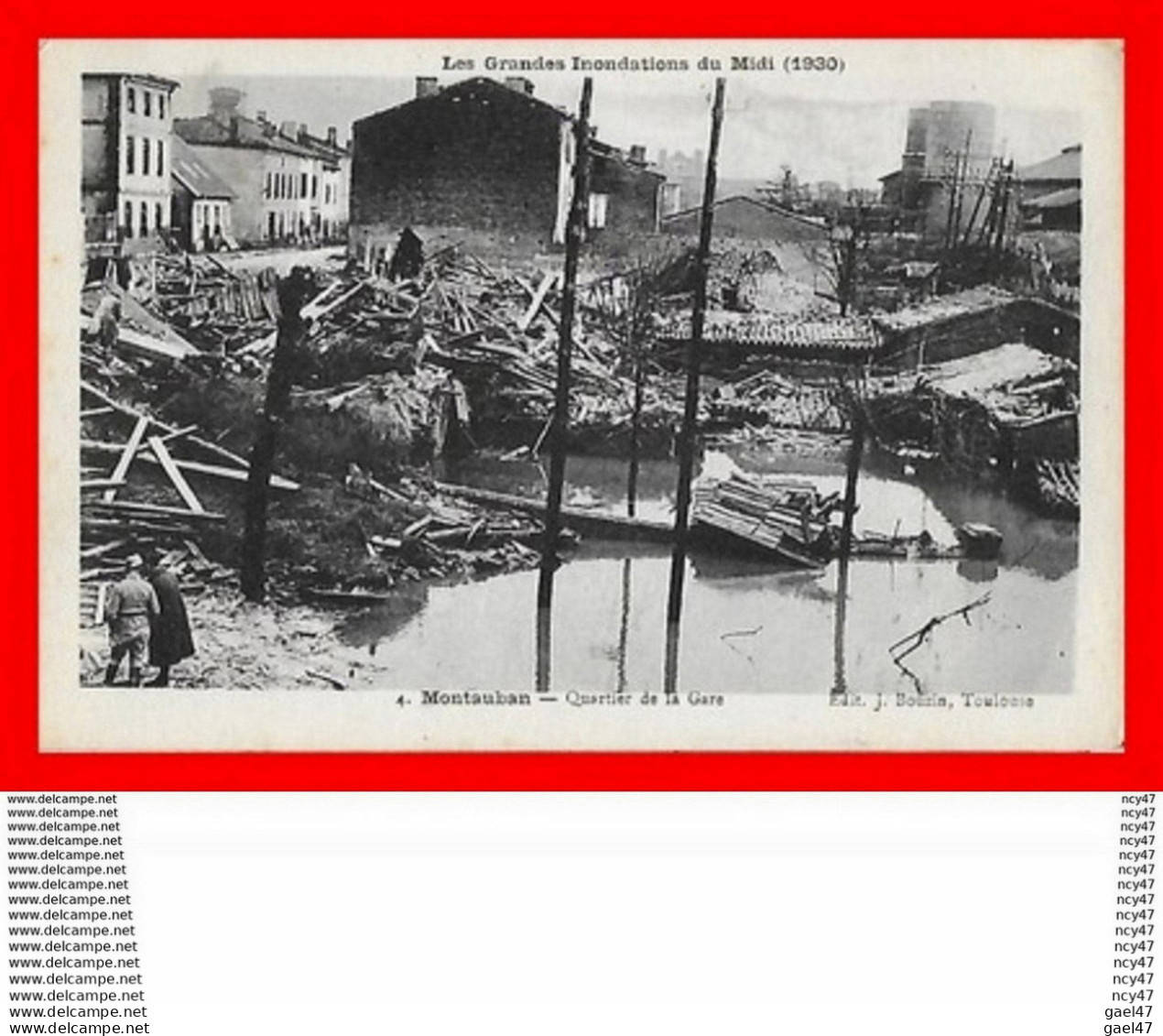 CPA (82) MONTAUBAN. Inondations Du Midi 1930.  Quartier De La Gare, Animé...S1463 - Montauban