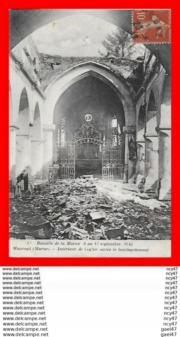 CPA MILITARIA.Guerre1914-18. MAURUPT.  Intérieur De L'église Après Le Bombardement...CO1840 - Oorlog 1914-18