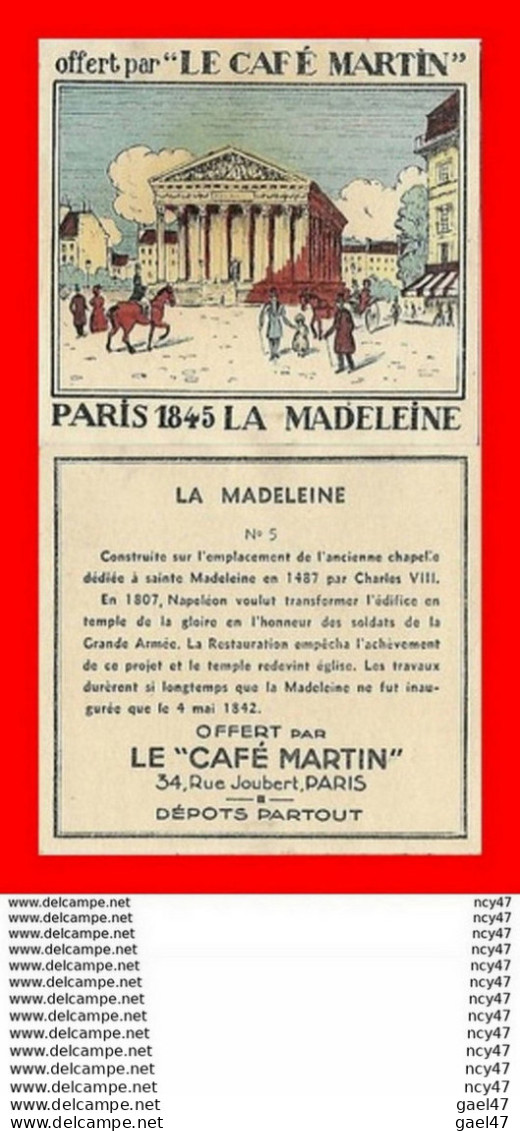 CHROMOS. "LE CAFE MARTIN" (Paris)  La Madeleine...S1198 - Thee & Koffie