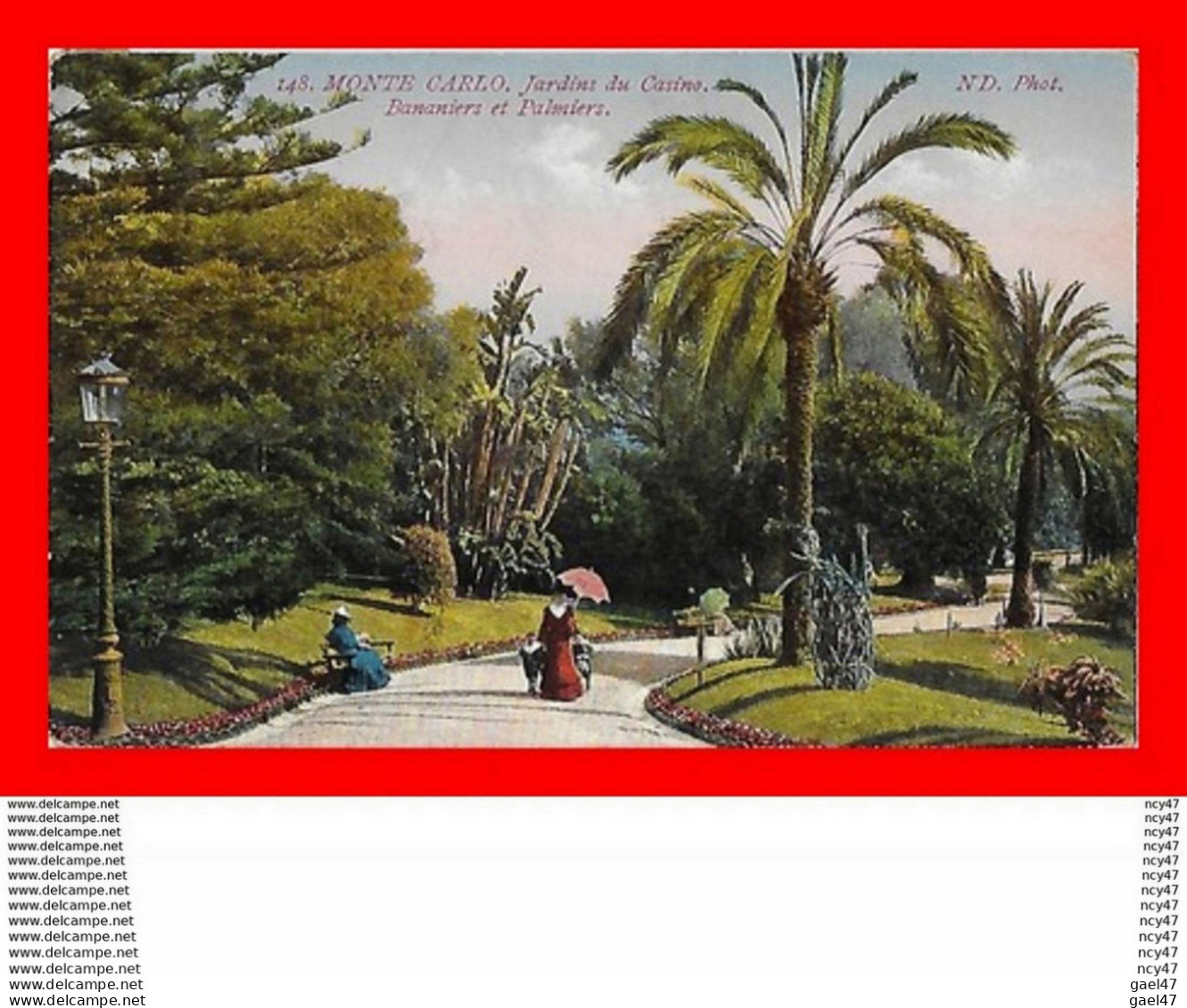CPA MONTE CARLO (Monaco).  Jardins Du Casino, Bananiers Et Palmiers, Animé...CO2125 - Monte-Carlo