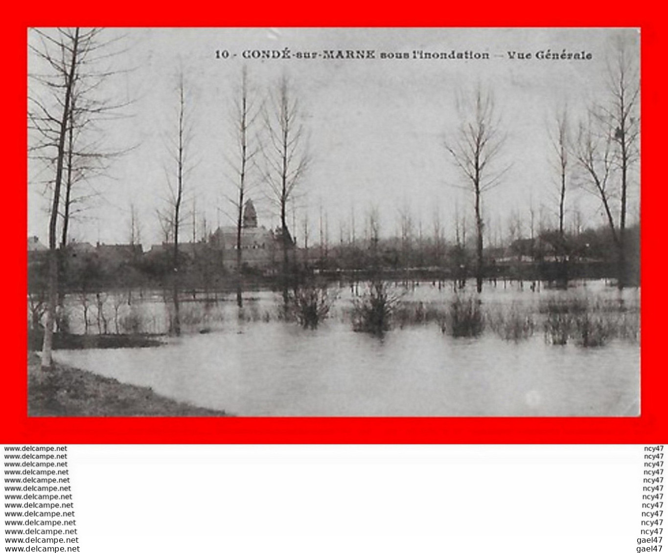 CPA (51) CONDE-sur-MARNE.  Vue Générale Sous L'inondation...S1878 - Other & Unclassified