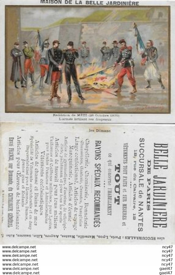 CHROMOS. Magasin Vêtements "Belle Jardinière" (Paris)  Reddition De Metz...S3557 Militaria - Other & Unclassified