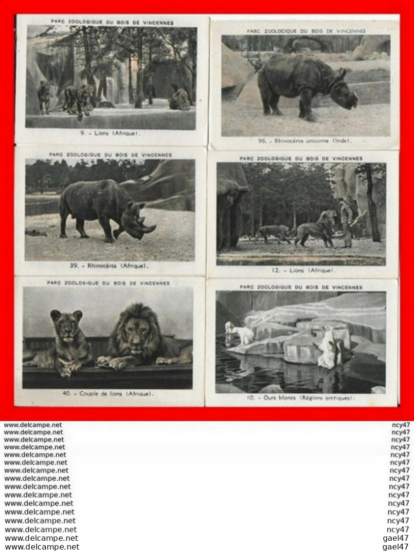 6 CHROMOS. Parc Zoologique Du Bois De Vincennes. Neuve...S1383 - Andere & Zonder Classificatie