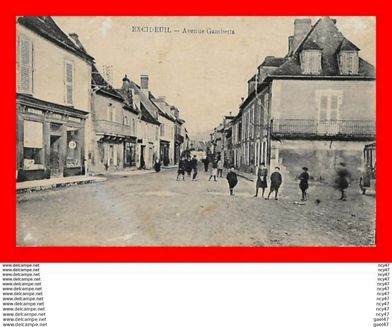 CPA (24) EXCIDEUIL.  Avenue Gambetta, Animé, Commerce Mercerie...S1863 - Sonstige & Ohne Zuordnung